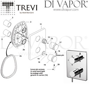 Trevi TT Oposta Faceplate and Handles A3974AA Shower Valve Spare Parts - IDL DV 410